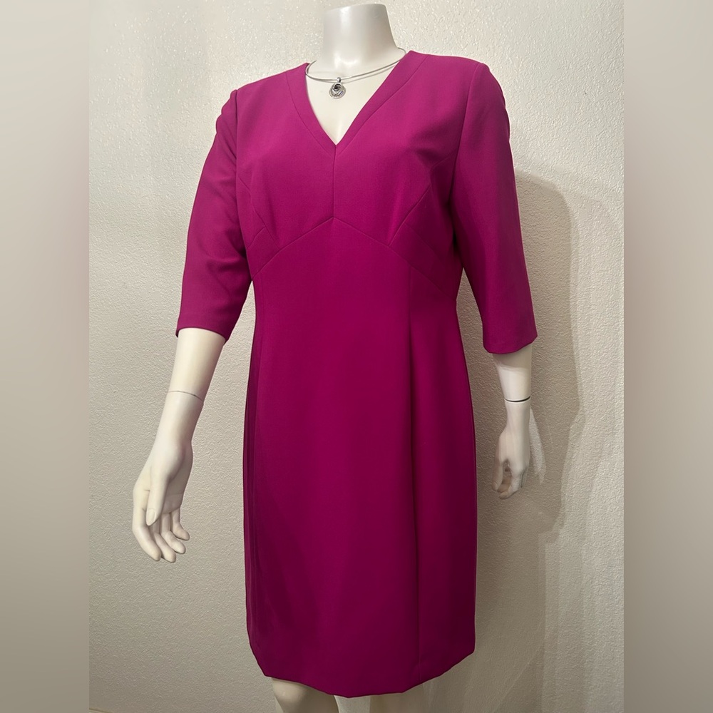 Tahari Fuchsia Midi Dress - like new
